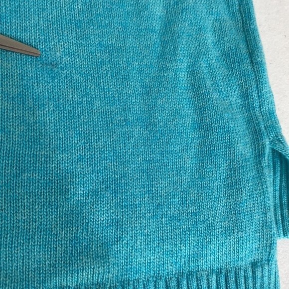J Crew New! Wool Blend High Low Tunic Turtleneck Sweater Long Sleeve Turquoise - Picture 10 of 15